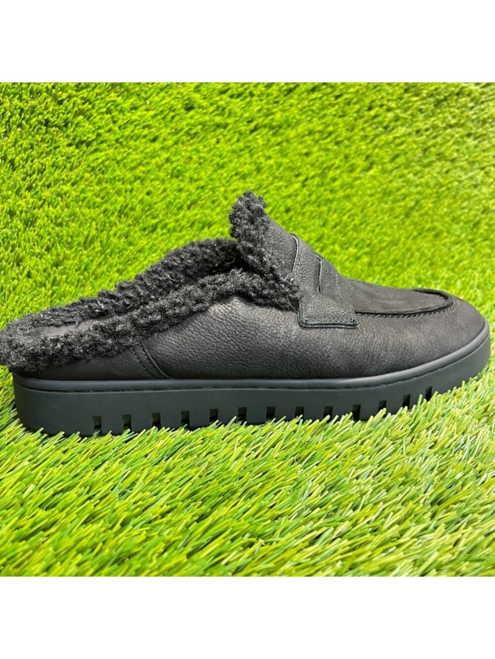 Vionic Uptown Mule Womens Size 8.5 Black Casual Comfort Leather Slip On Slippers